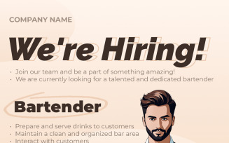 Template We're Hiring Bartender