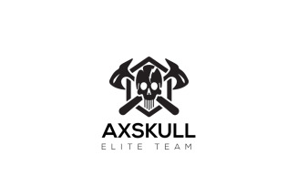 Ax Skull Logo Design Template 2