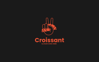 Croissant Simple Mascot Logo 4