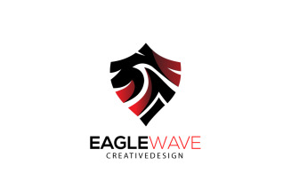 Eagle Wave Logo Design Template