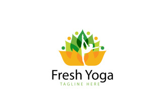 Fresh Yoga Logo Design Template 2