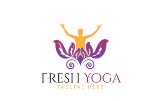 Fresh Yoga Logo Design Template 4