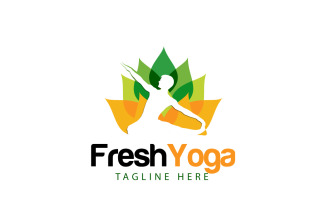 Fresh Yoga Logo Design Template