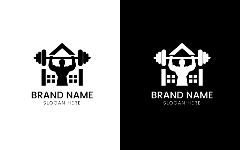 GYM or Fitness silhouette logo-09-330 Logo Template