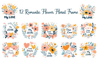 12 Romantic Flower Florist Frame