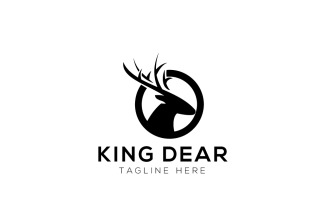 King Deer Logo Design Template