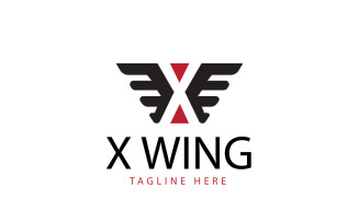 Letter X Wing Logo Design Template