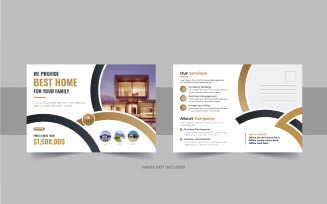 Real estate home sale postcard design or corporate and modern eddm postcard template design layout