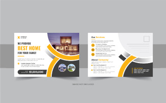 Real estate home sale postcard design or corporate and modern eddm postcard template layout