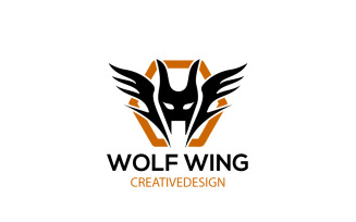 Wolf Wing Logo Design Template