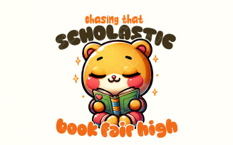 Chasing that Scholastic Book Fair High PNG, Book Lover Sublimation, Trendy PNG, Reading PNG, Design