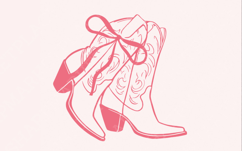 Coquette Cowgirl PNG, Western PNG, Aesthetic PNG, Coquette Cowgirl, Pink Bow Coquette, Sublimation Illustration