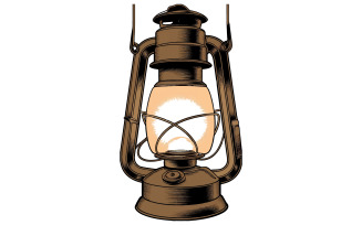 Detailed illustration of an old-fashioned lantern