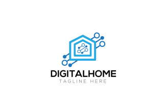 Digital Home Logo Design Template