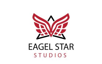 Eagle Star & Animal Bird Logo Design Template 2