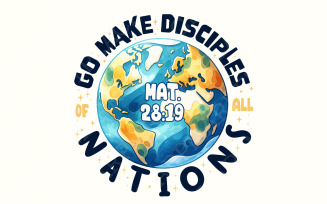 Go Make Disciples PNG, Sublimation Design, Faith Based Bible Verse Digital Download, Christian Dad