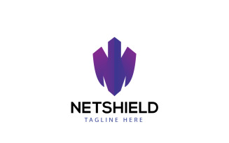 Net Shield Logo Design Template