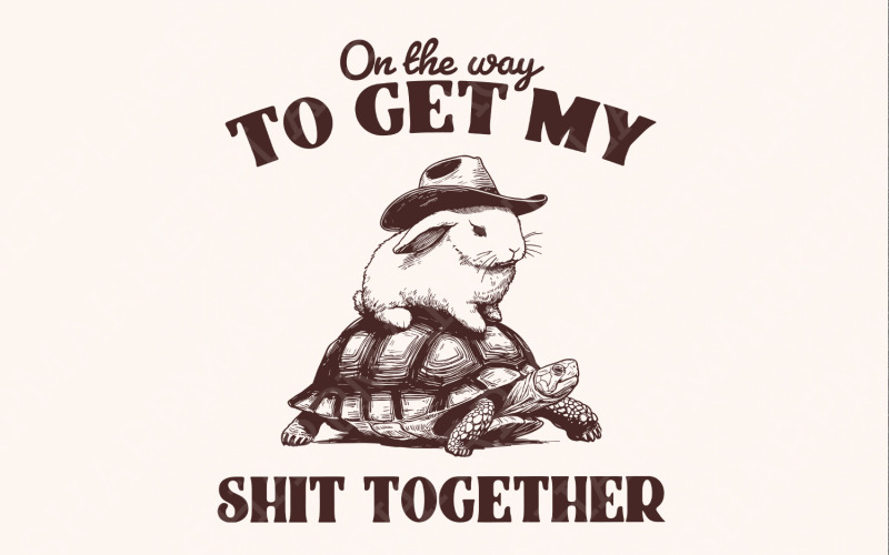 On my Way to Get my Shit Done PNG, Funny Bunny Shirt PNG, Funny PNG, Sarcastic png, Motivational Illustration