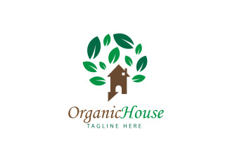 Organic House Logo Design Template