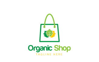 Organic Shop Logo Design Template