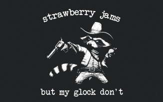 Strawberry Jams But My Glock Don't PNG, Sublimation Design, Raccoon Shirt Design, Instant Download,