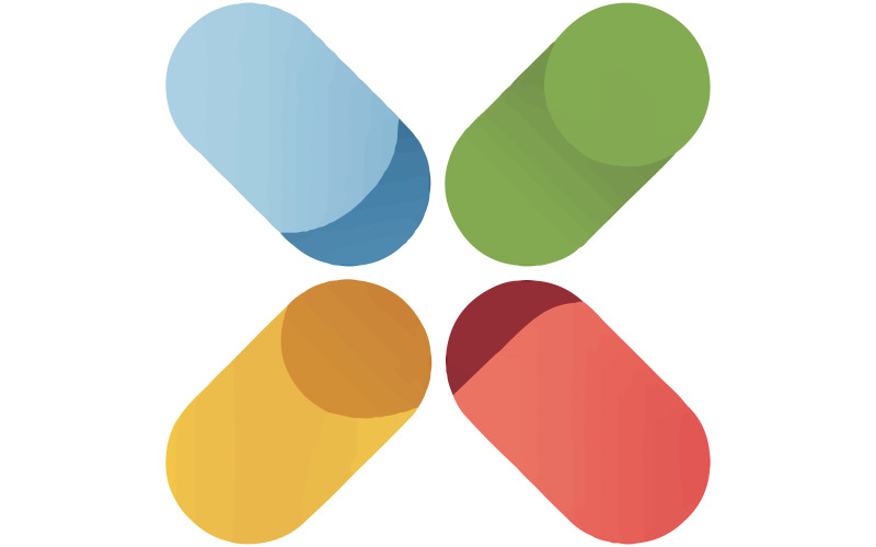 Abstract logo with four colorful shapes illustration art Illustration