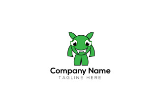 Green Monster Logo Design Template