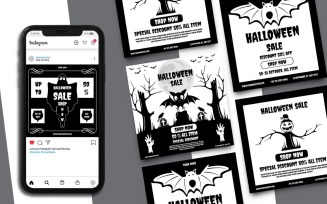 Halloween Sale Social Media Template