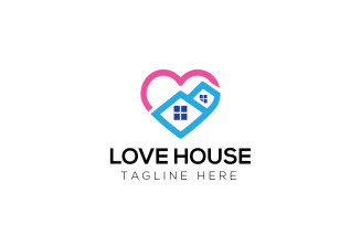 Love House Logo Design Template