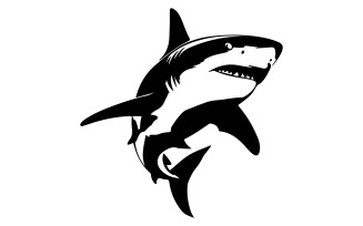 A vector illustration white shark art