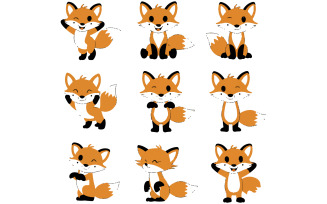 An illustration of playful fox silhouettes