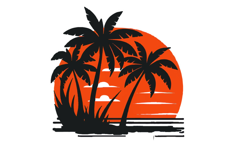 Beach vector art illustration Illustration