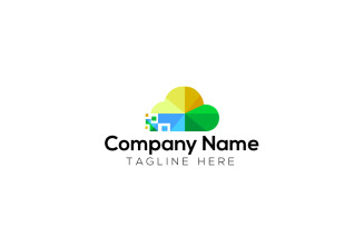 Digital Cloud & Creative Mind Logo Design Template