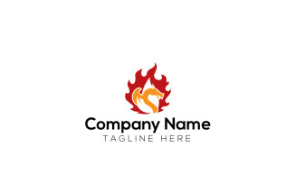 Dragon Flame Logo Design Template