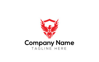 Fire Eagle & Eagle Flame Logo Design Template