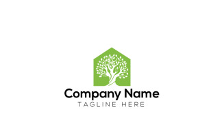 Green House Organic Logo Design Template 2