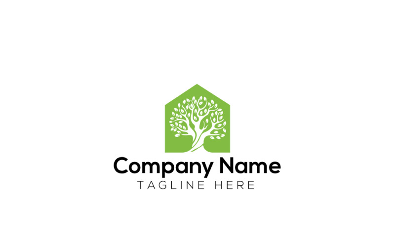 Green House Organic Logo Design Template 2 Logo Template