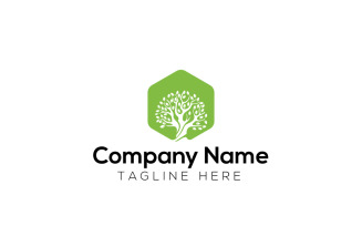 Green House Organic Logo Design Template 3