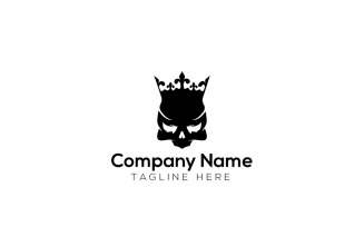 King Skull Logo Design Template 3