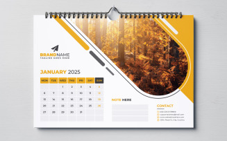 Landscape Wall Calendar 2025 Template Design