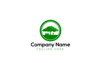 Oak Tree & Green Tree Logo Design Template 2