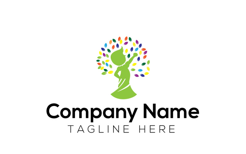 Creative Child & Creative Tree Logo Design Template Logo Template