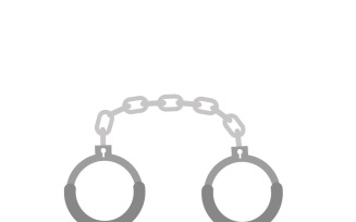 Handcuff vector grey icon police prison