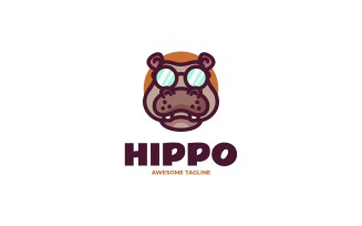 Hippo Mascot Cartoon Logo 2