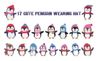 17 Cute Penguin Wearing Hat in Winter