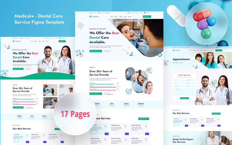 Medical+ - Dental Care Services Figma Template UI Element
