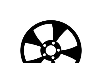 Wheel disk icon, logo, vector