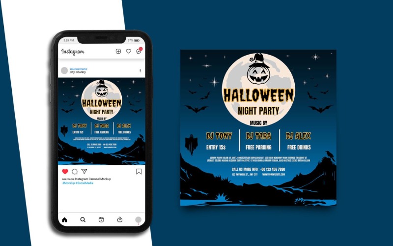 Party Halloween Social Media Template 4
