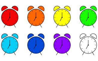 Set of vector color alarms, isolated on the white background