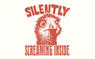 Silently Screaming Inside PNG, Trendy png, Snarky Animal Meme, Anxiety png, Dead Inside png, Trauma